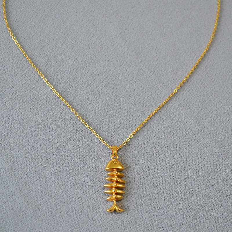Gold-Plated Herringbone Necklace - Noelle