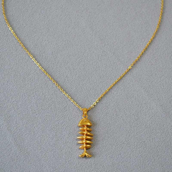 Gold-Plated Herringbone Necklace - Noelle