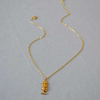 Gold-Plated Herringbone Necklace - Noelle