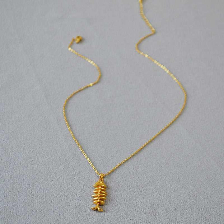 Gold-Plated Herringbone Necklace - Noelle