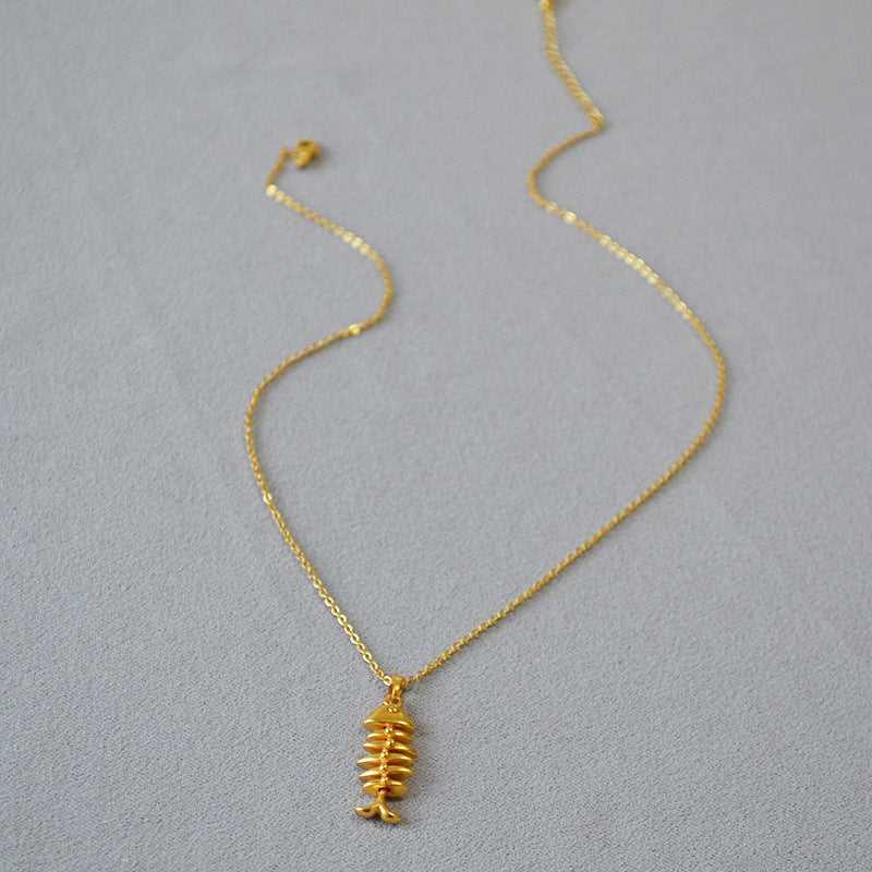 Gold-Plated Herringbone Necklace - Noelle