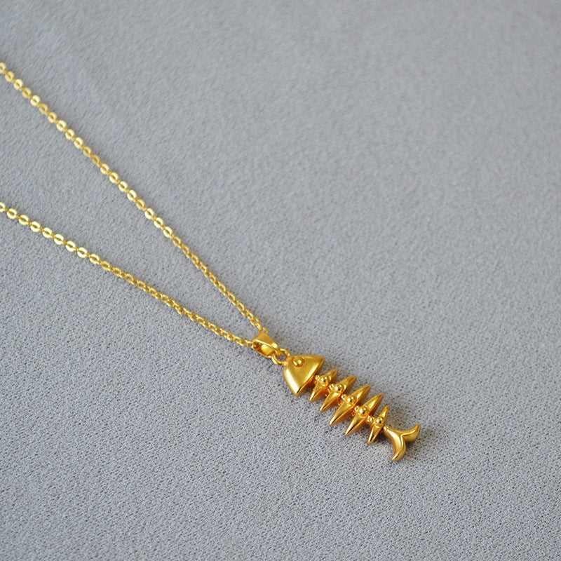 Gold-Plated Herringbone Necklace - Noelle