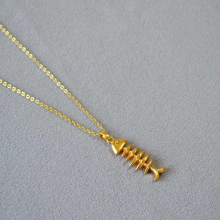 Gold-Plated Herringbone Necklace - Noelle