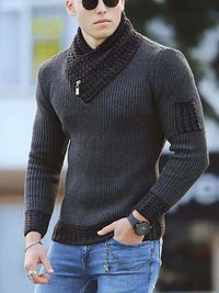 Sammy Jackson™ Casual Sweater | Vintage Wool Sweater with High Collar