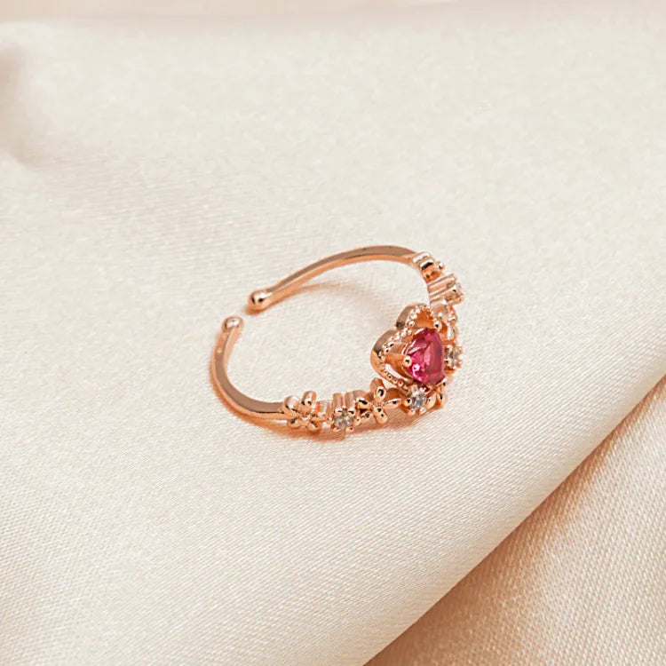 Red Crystal Love Ring - Scarlett