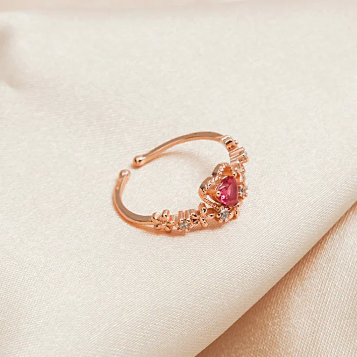 Red Crystal Love Ring - Scarlett