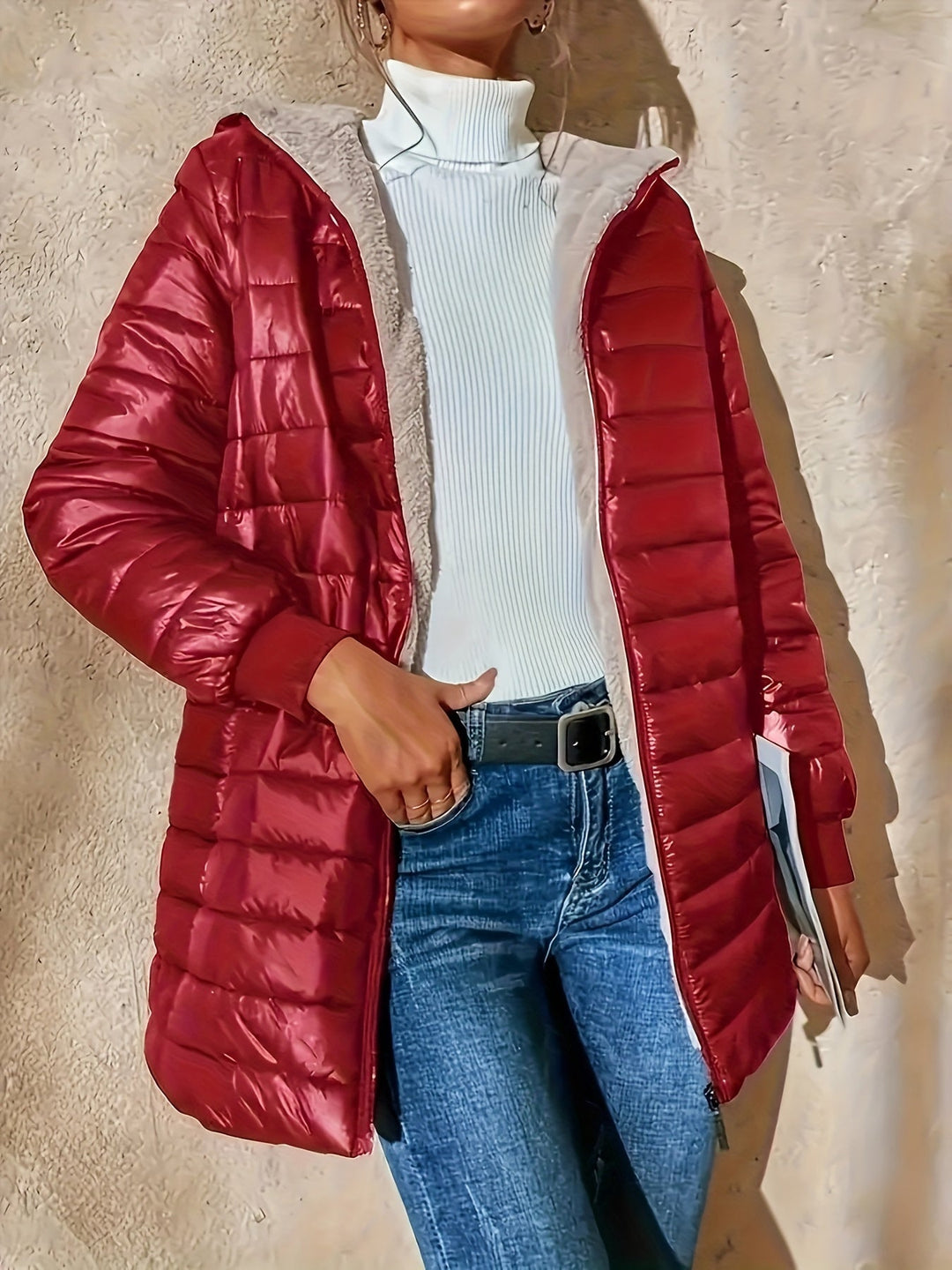 Fleece Gevoerde Damesjas met Ritssluiting - Eliza