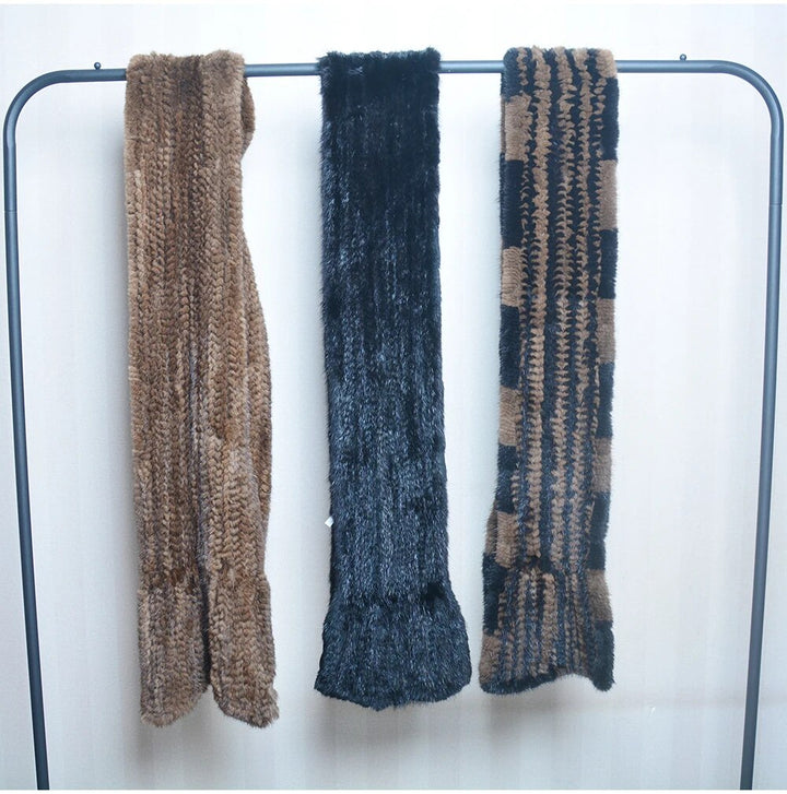 Sammy Jackson™ Knitted Scarf | Warm and stylish mink fur scarf