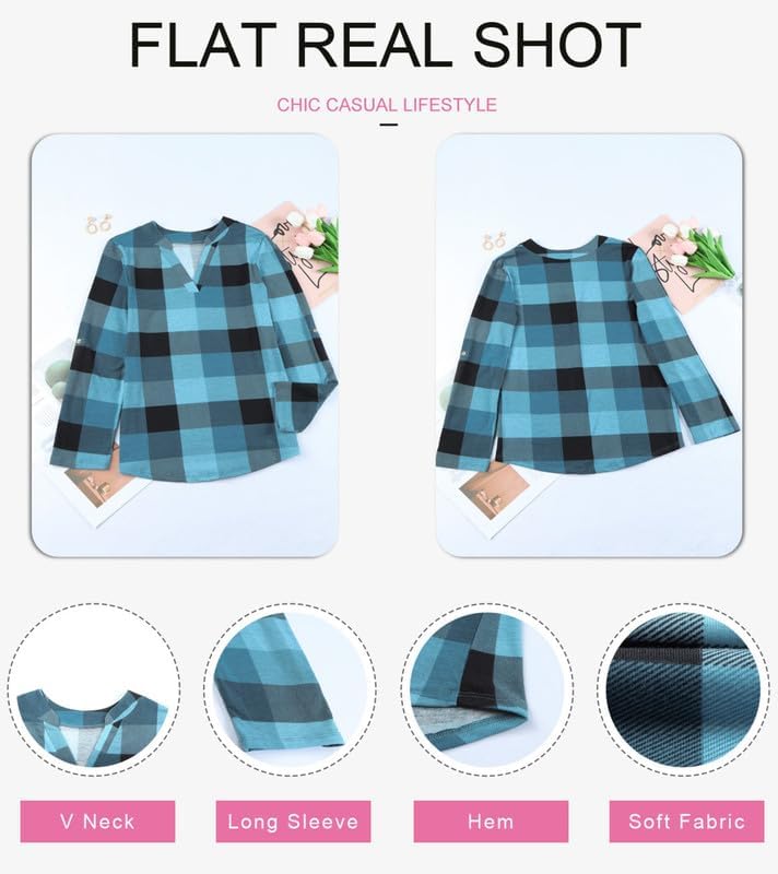 Stylish Casual Checked Women's Blouse - Lara