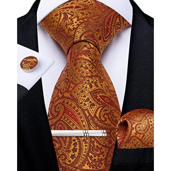 Men's Paisley Formal Tie Set - Refined Wedding & Event Accessories 69