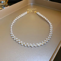 Double Crystal and Pearl Necklace - Amira