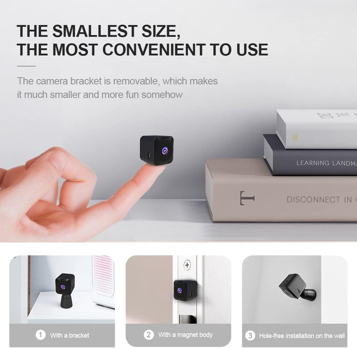 Minicámara de seguridad 4K con Wi-Fi, cámara interior oculta y visión nocturna