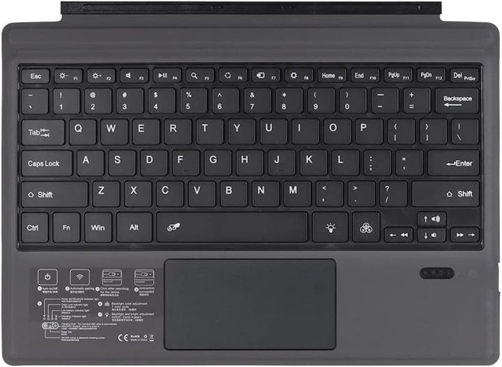 Draadloos Bluetooth-toetsenbord met achtergrondverlichting en touchpad voor Surface Pro – Nexora