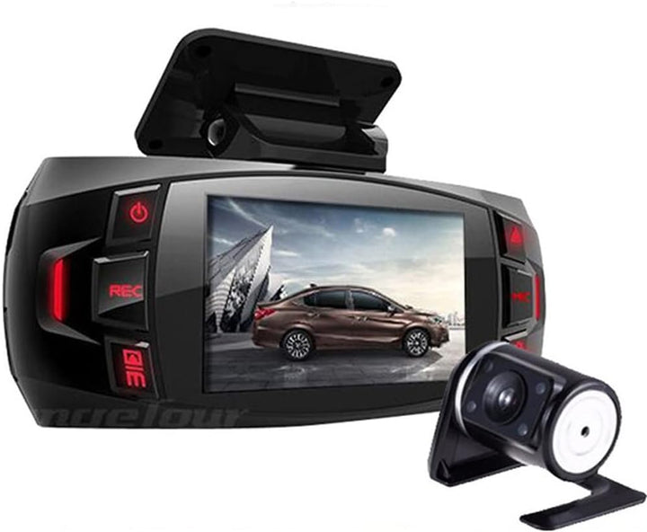 Cámara de salpicadero dual con LCD de 2.7", gran angular de 170° y cámara de marcha atrás