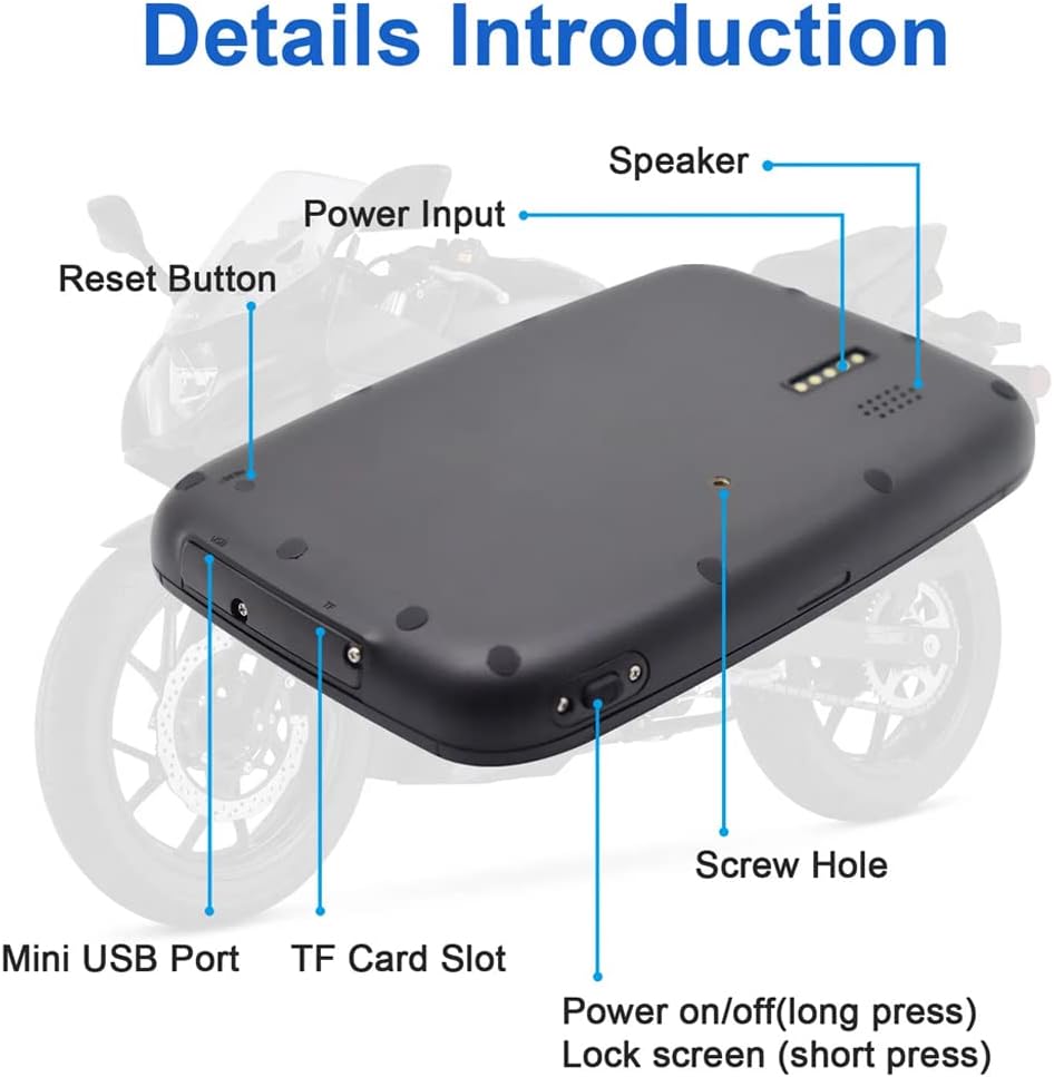 Monitor portátil para moto con pantalla IPS de 5" (12,7 cm) – RideMate