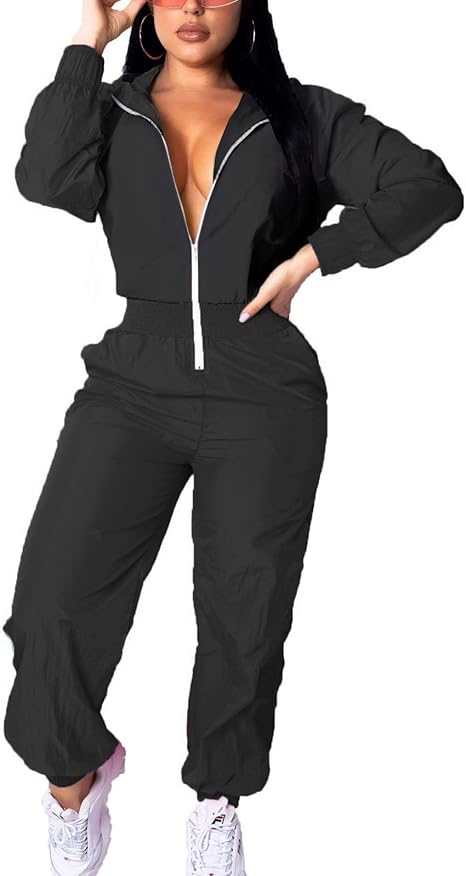 Retro Women's Windbreaker Jumpsuit - Elodie