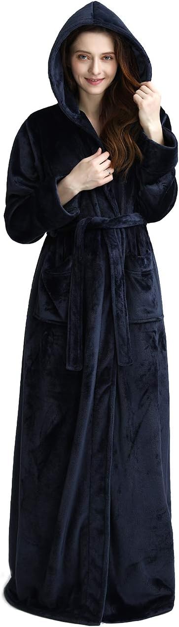 Fluffy Fleece Bathrobe with Hood - CozyFluff