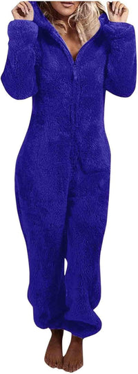 Sherpa Fuzzy Onesie with Hood - CozyCat