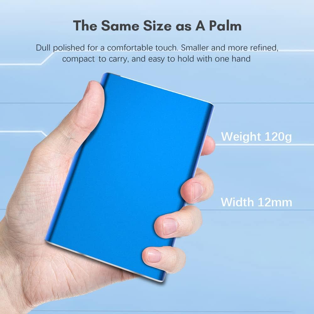 Portable 1TB USB 3.0 Hard Drive with Metal Housing and High-Speed Data Transfer – Dravero