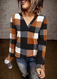 Stylish Casual Checked Women's Blouse - Lara