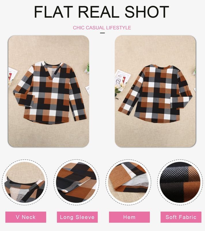 Stylish Casual Checked Women's Blouse - Lara