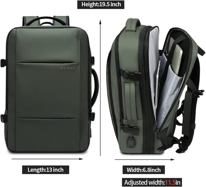 Uitbreidbare 26–45L Waterdichte Reisrugzak met Laptopvak & Zijhandvat
