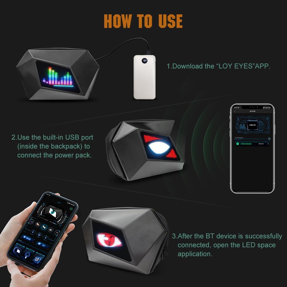 Bolso de hombro para motocicleta con pantalla LED programable – Nexora