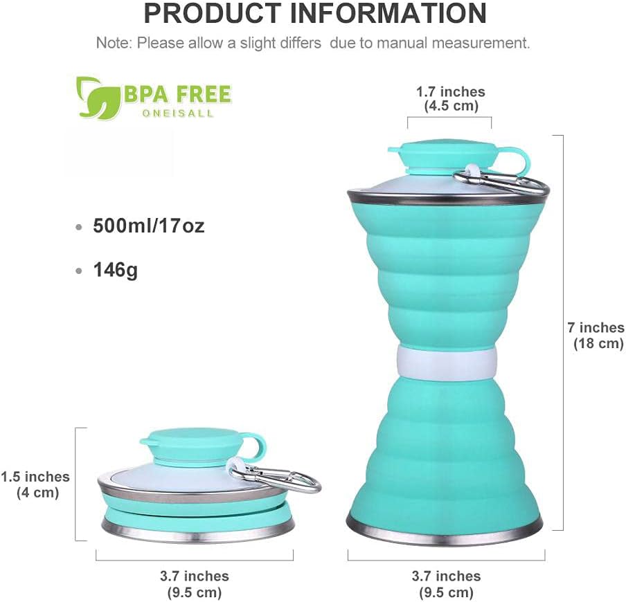 Collapsible Water Bottle with Carabiner