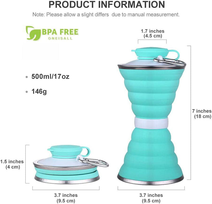 Collapsible Water Bottle with Carabiner