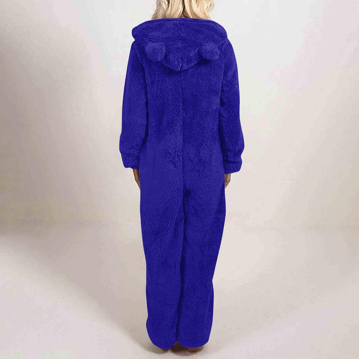 Sherpa Fuzzy Onesie with Hood - CozyCat