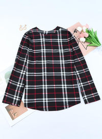 Stylish Casual Checked Women's Blouse - Lara