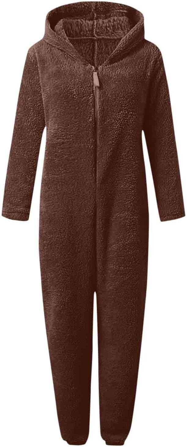 Sherpa Fuzzy Onesie with Hood - CozyCat