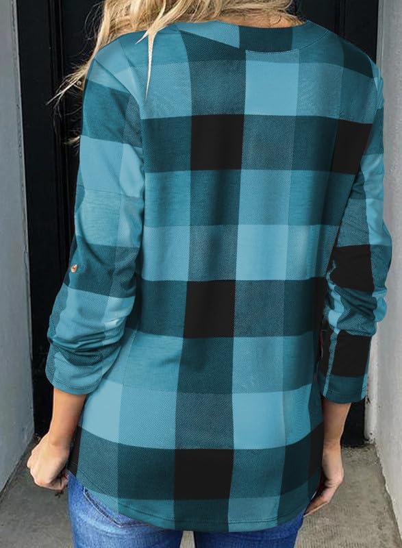 Stylish Casual Checked Women's Blouse - Lara