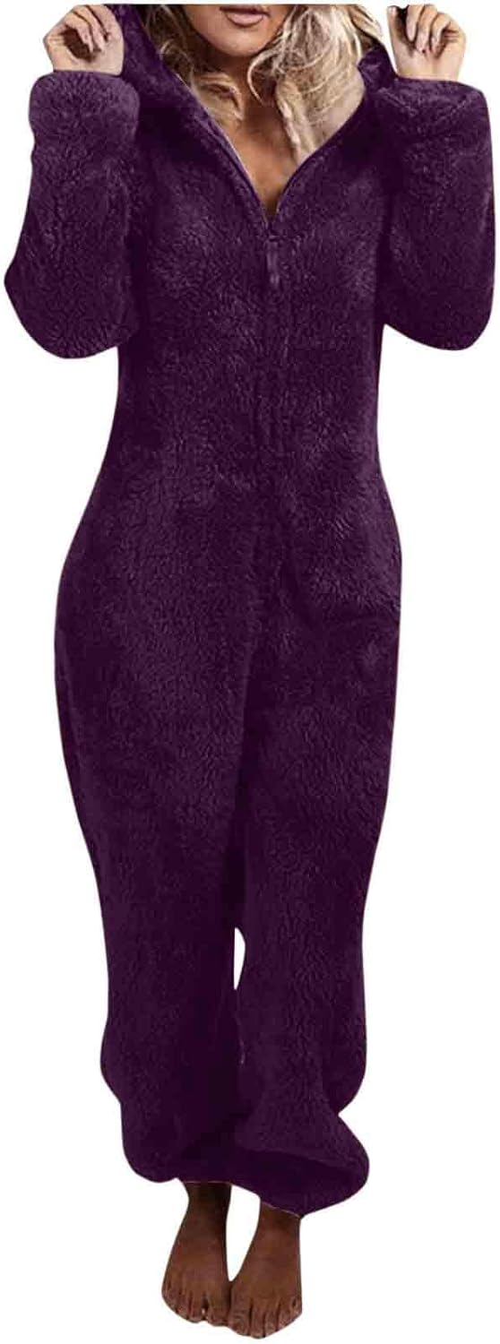 Sherpa Fuzzy Onesie with Hood - CozyCat
