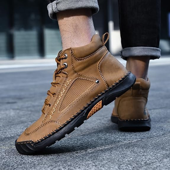Handmade Waterproof Orthopedic Men's Boots – Arch Support and Non-Slip Soles – Renvar