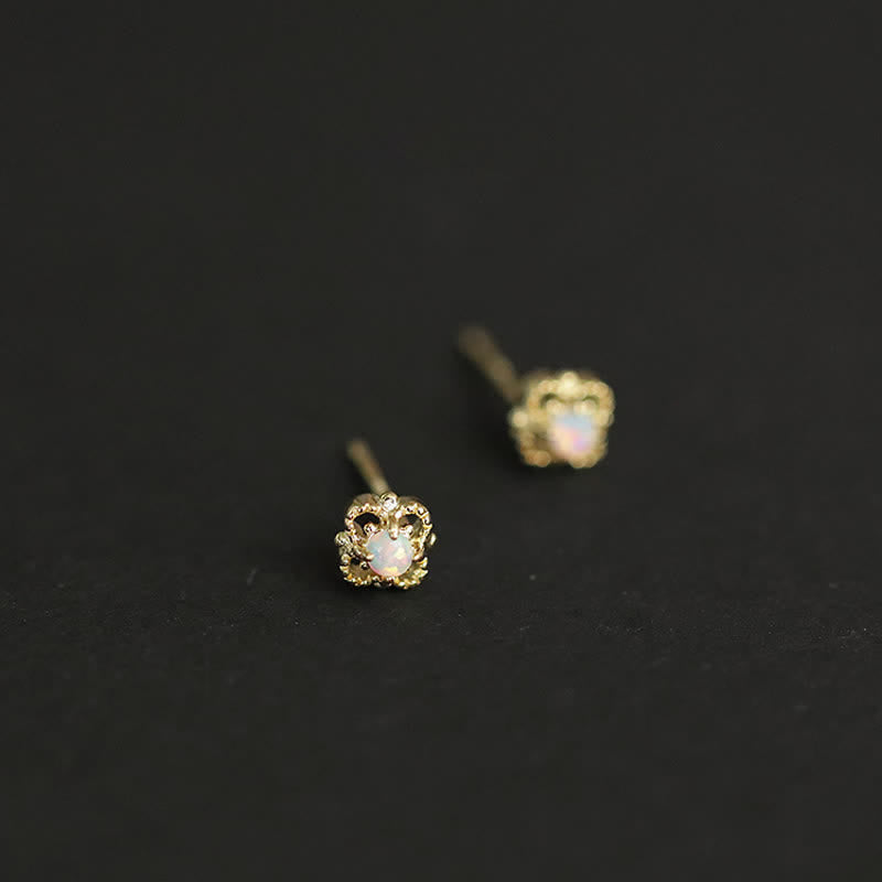Delicate Vintage Earrings with Opal - Seraphina