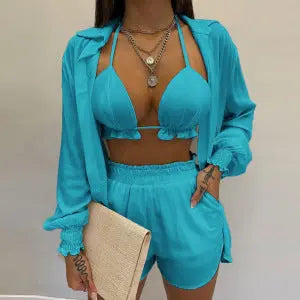 Stijlvolle 3-delige zomeroutfit voor strand en zwembad - TropenGlow