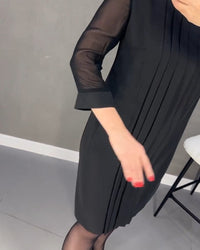 Trendy Shift Dress with Mesh Details - Gabrielle