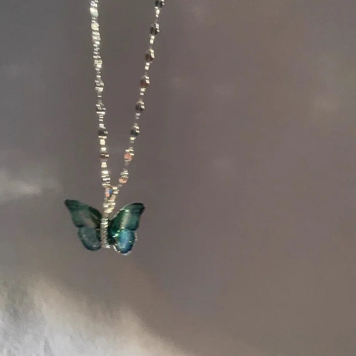Blue Butterfly Necklace - Elina