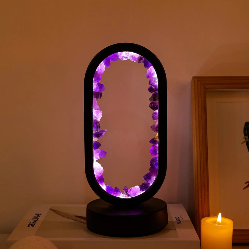 Ręcznie wykonana lampa z ametystem - Serenith