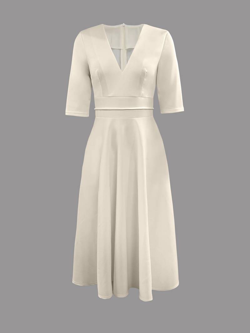 Retro White A-Line Swing Dress – Vivienne