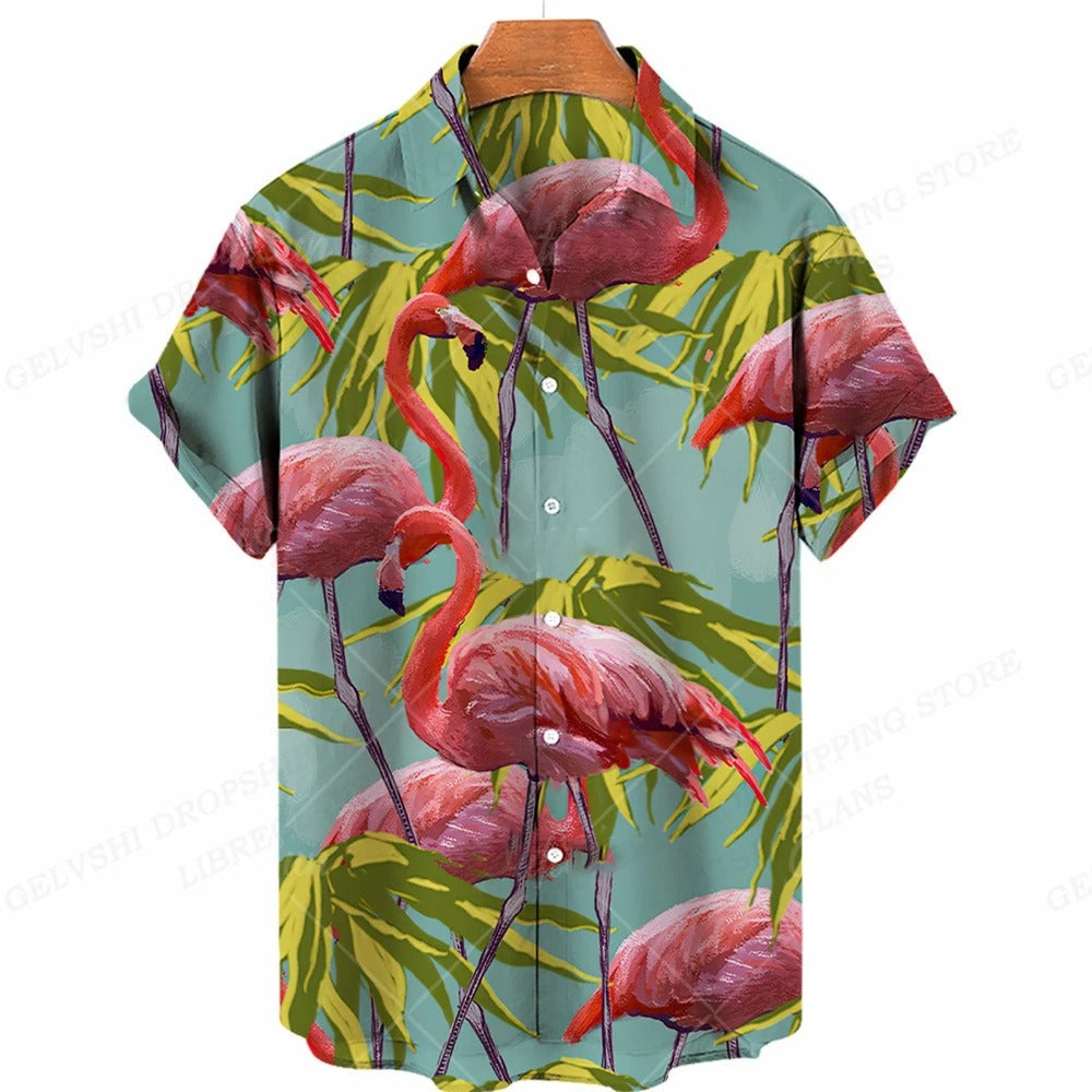 Tropical 3D Flamingo Shirt – Kai