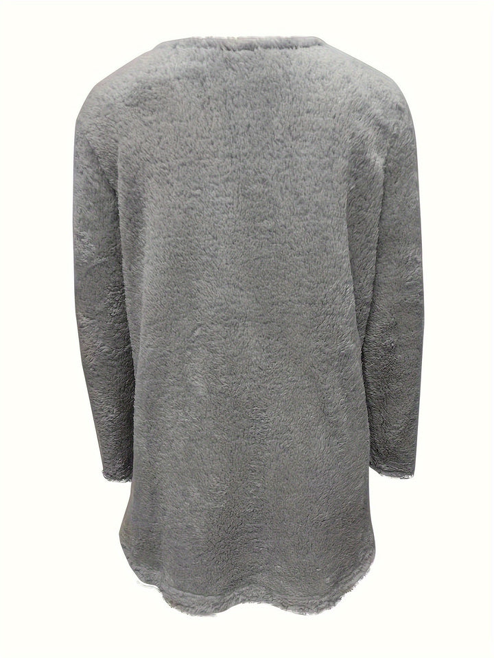 Comfortable Fleece Sweatshirt with Print - Luna