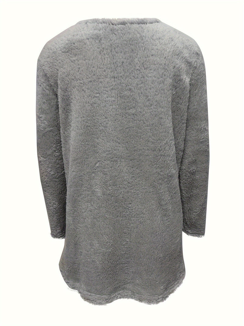 Comfortable Fleece Sweatshirt with Print - Luna