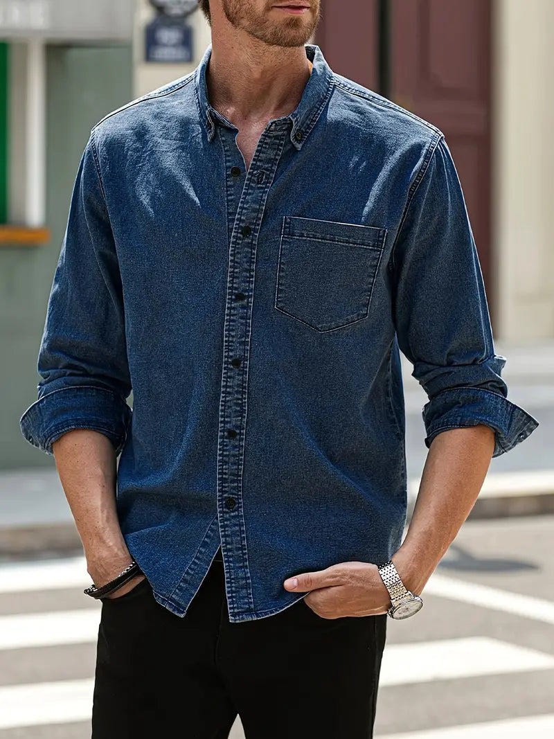 Herfst Denim Herenoverhemd – Milan