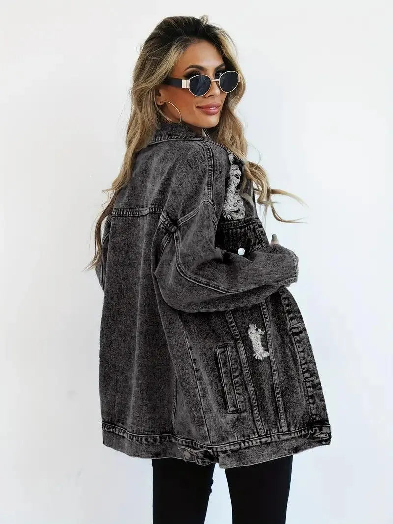 Waterproof & Lined Oversized Women's Denim Jacket – Talia