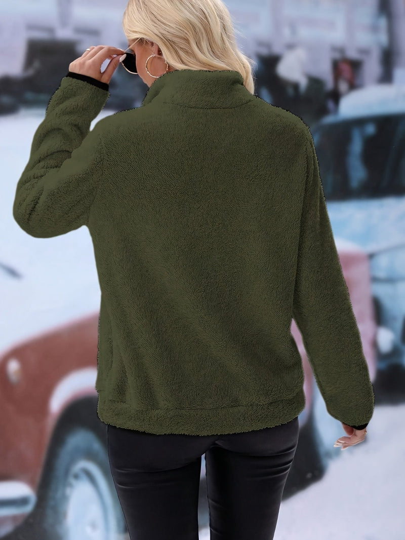 Colorful Sweatshirt with Half Zipper - Vera