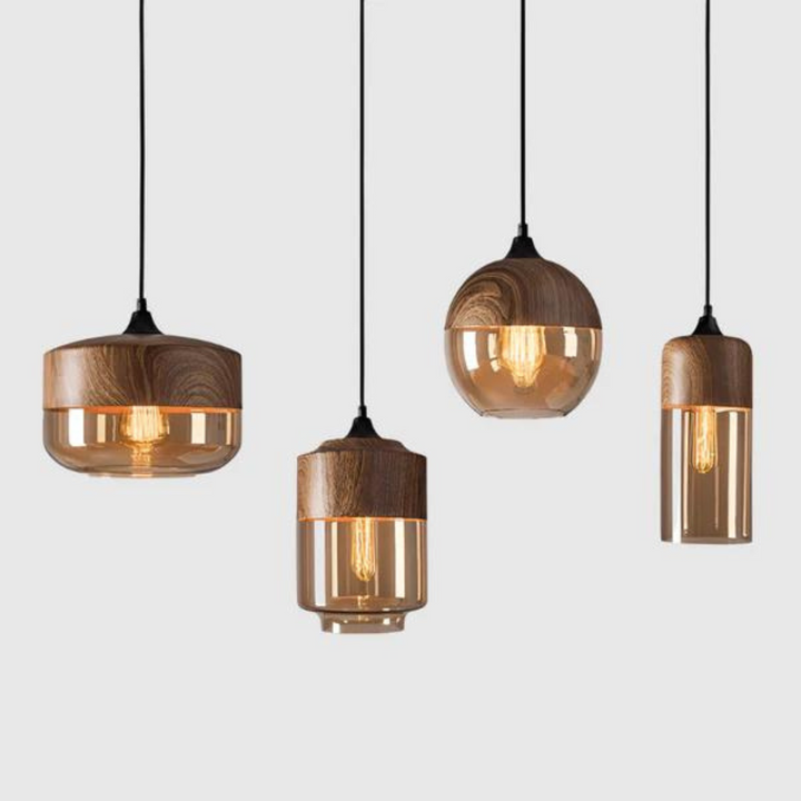 Stylish Scandinavian Wooden Ceiling Lamp - NordLuna