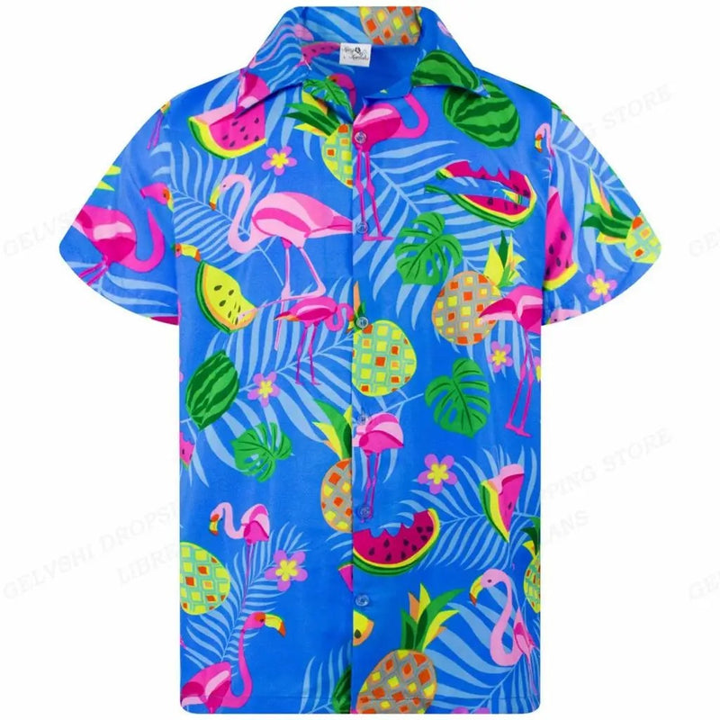 Tropical 3D Flamingo Shirt – Kai