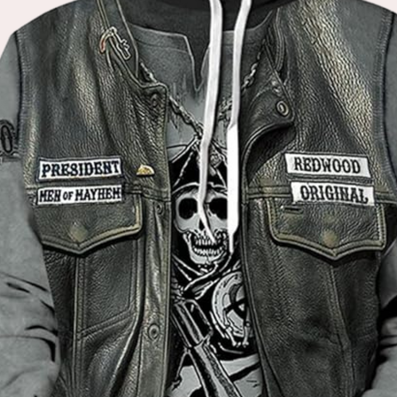 Casual Hoodie with Unique Print for Men - Mason